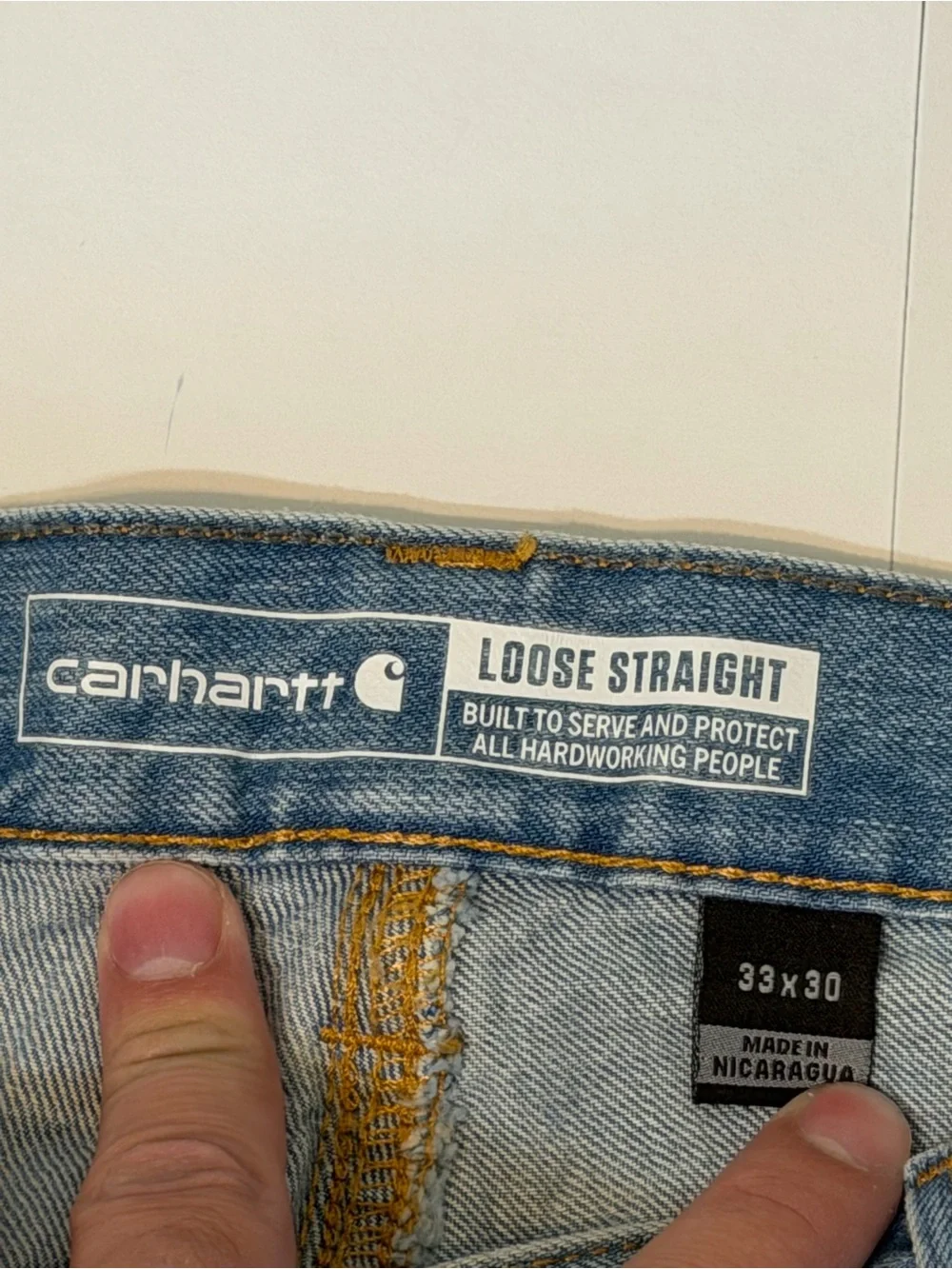 Carhartt Men’s Relaxed Fit Light Blue Work Jeans